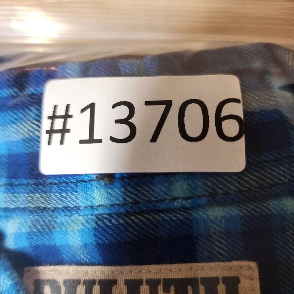 Duluth Shirt Mens Small Blue Plaid Button-Down Cotton Polyester Long Sleeve - Picture 9 of 9